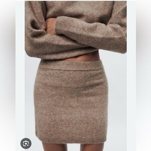 Zara Lama & Wool Blend Skirt in Size S